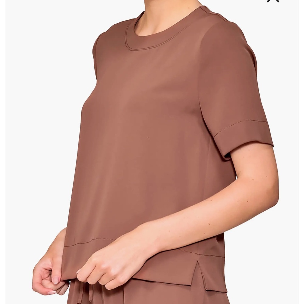 MELLODAY Boxy Stretch Crepe T-Shirt - Picture 2 of 9